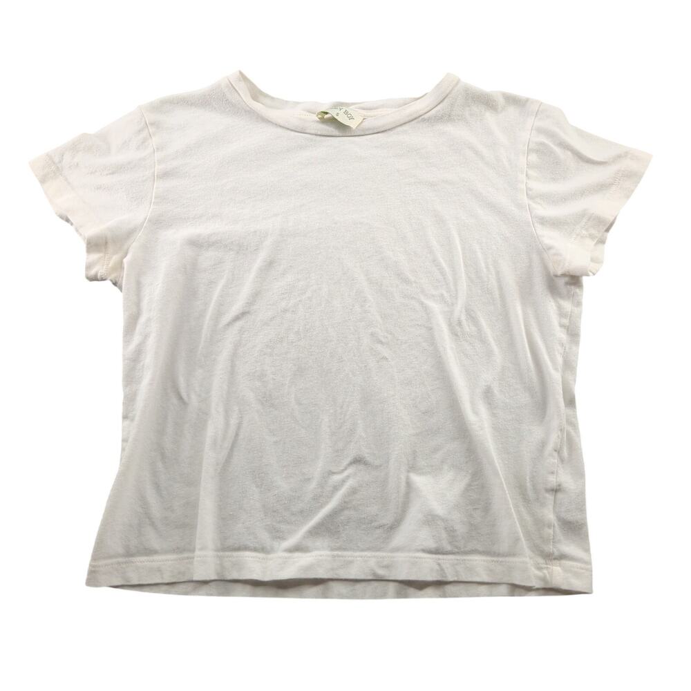Dairy Boy White Short Sleeve Boxy Tee Shirt Women's Small Retro Minimalist